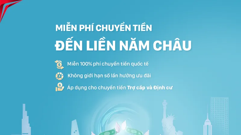 SCB ưu đãi Miễn phí chuyển tiền – Đến liền Năm châu
