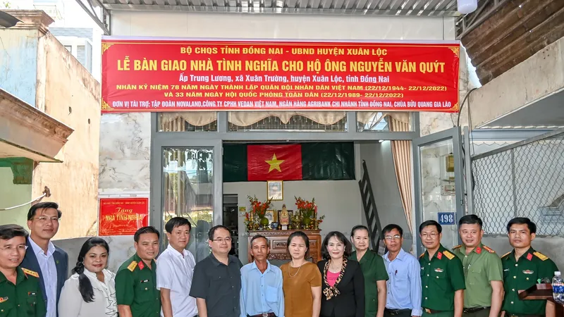 Công ty Vedan Việt Nam trao nhà tình nghĩa nhân ngày kỷ niệm thành lập Quân đội Nhân dân Việt Nam