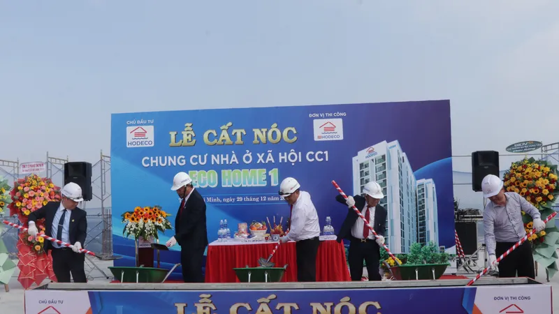 HODECO cất nóc dự án nhà ở xã hội Eco Home 1