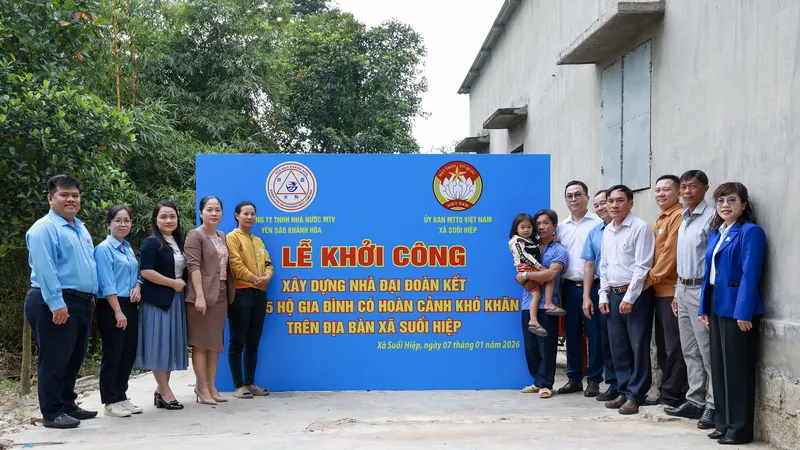 Yến sào Khánh Hòa khởi công 5 nhà Đại đoàn kết: Trao mái ấm, gửi nghĩa tình trước thềm Tết Bính Ngọ