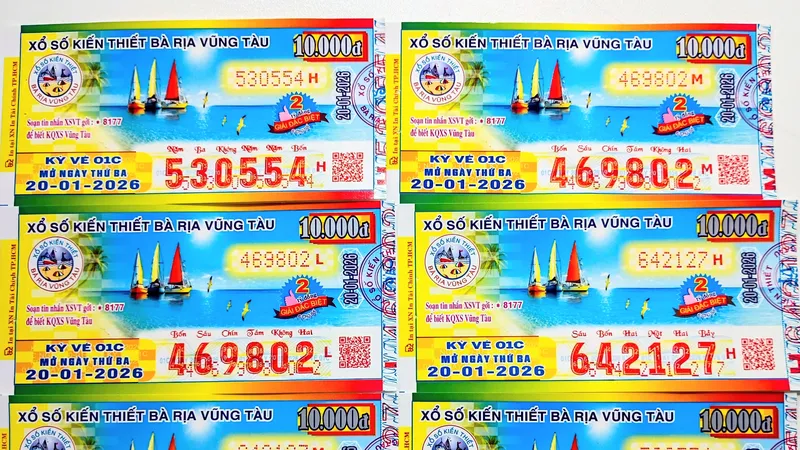 Công ty Xổ số kiến thiết Bà Rịa - Vũng Tàu: Phát hành vé số mới trong năm 2026