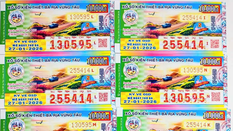 Công ty Xổ số kiến thiết Bà Rịa - Vũng Tàu: Phát hành vé số mới trong năm 2026