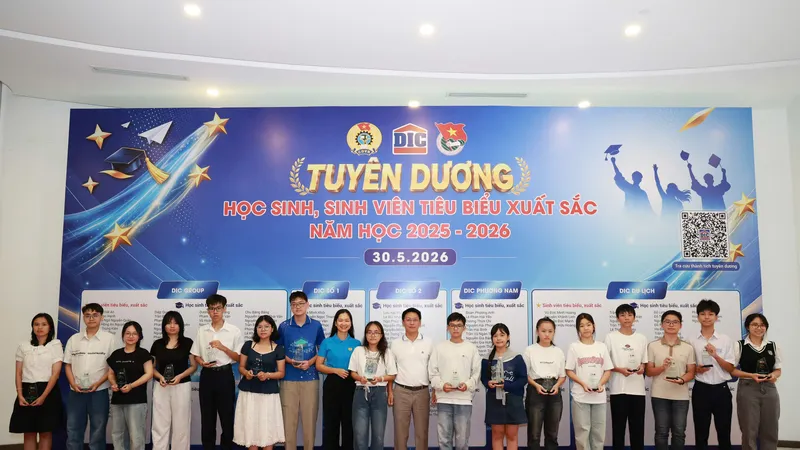 Tập đoàn DIC tuyên dương 123 học sinh, sinh viên tiêu biểu xuất sắc năm học 2025 - 2026