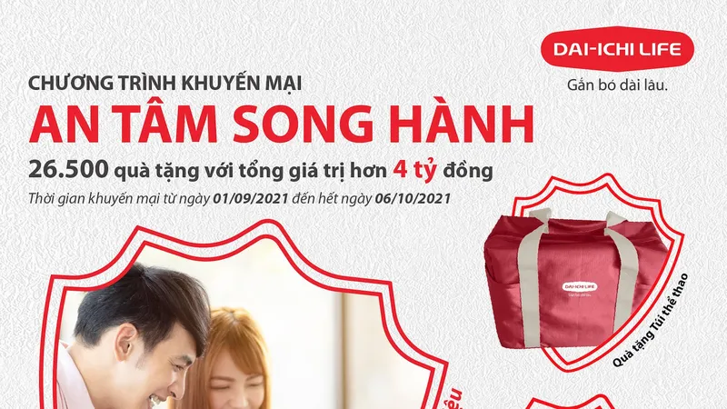 Khách hàng có cơ hội nhận quà sành điệu khi tham gia sản phẩm "An Tâm Song Hành" của Dai-ichi Life