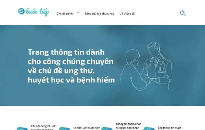 Giao diện trang thông tin buoctiep.vn