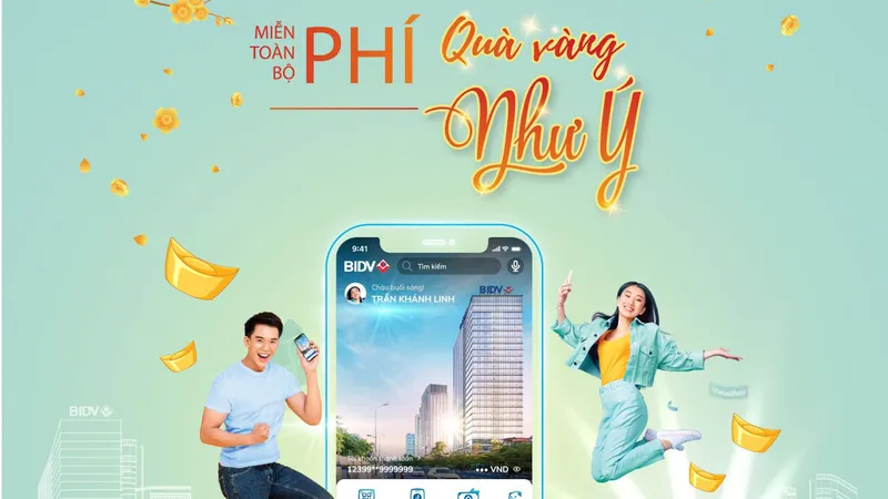 BIDV miễn toàn bộ phí trên kênh số nhân kỷ niệm 65 năm thành lập