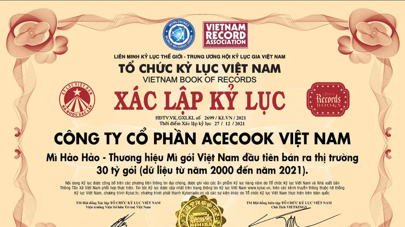 Hảo Hảo lập kỷ lục sản phẩm mì ăn liền được tiêu thụ nhiều nhất Việt Nam 