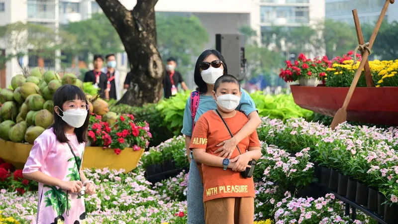 Quầy trưng bày của cuộc thi gói bánh chưng, bánh tét 