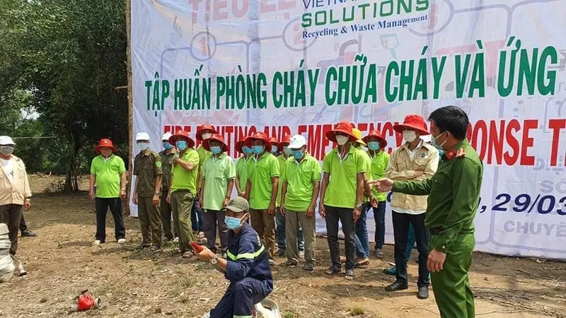 Công ty Cổ Phần Xử Lý Chất Thải Việt Nam - Long An (VWS-LA) tập huấn PCCC tại Khu Công nghệ Môi trường xanh 