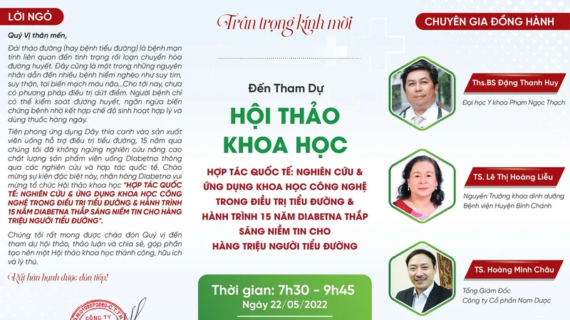 Hội thảo: Ứng dụng khoa học công nghệ trong điều trị tiểu đường 