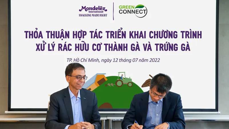 Mondelez Kinh Đô đồng hành cùng dự án “Xử lý rác hữu cơ thành gà và trứng gà” của Green Connect