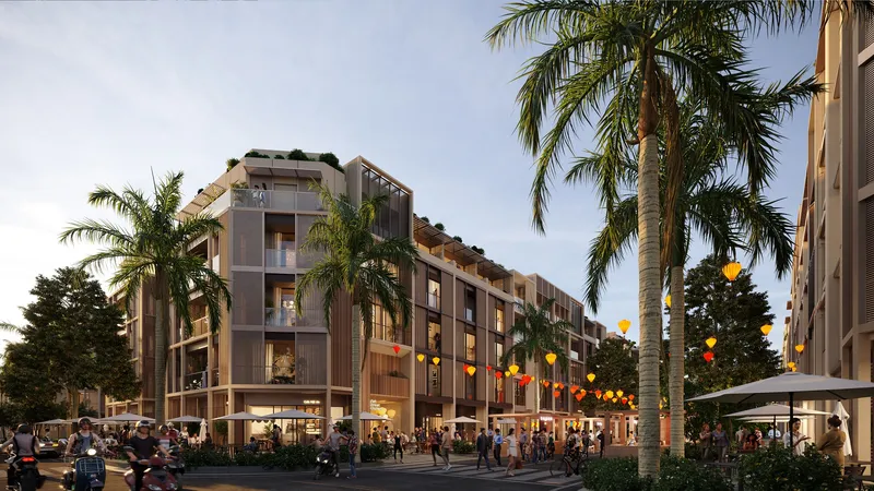 Phối cảnh một góc khu nhà phố thương mại SOHO