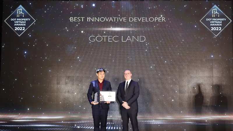 Gotec Land giành chiến thắng ở hạng mục: Best Innovative Developer Vietnam 2022 (Nhà phát triển BĐS Đổi mới Sáng tạo tốt nhất Việt Nam 2022)