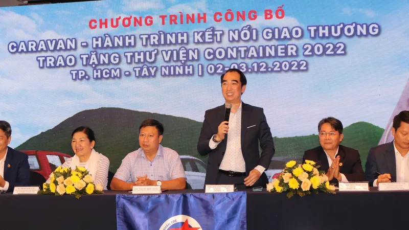 Ban tổ chức thông tin về Hành trình Caravan - Trao tặng thư viện Container đến trẻ vùng biên giới tỉnh Tây Ninh