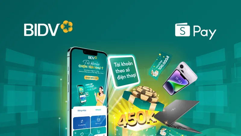 Nhận ngay 450.000 đồng khi mở tài khoản BIDV trên Shopee