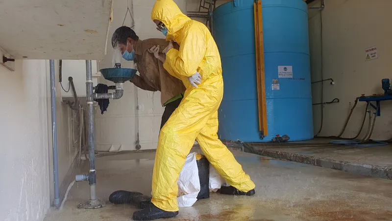 Tình huống giả định đường ống hoá chất bị sự cố, rò rỉ ra bên ngoài
