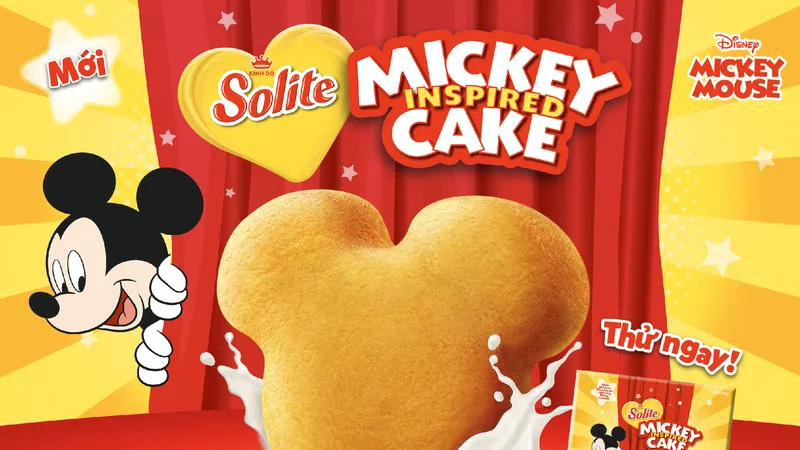 Lần đầu tiên ra mắt bánh bông lan Solite phiên bản Mickey tại Việt Nam