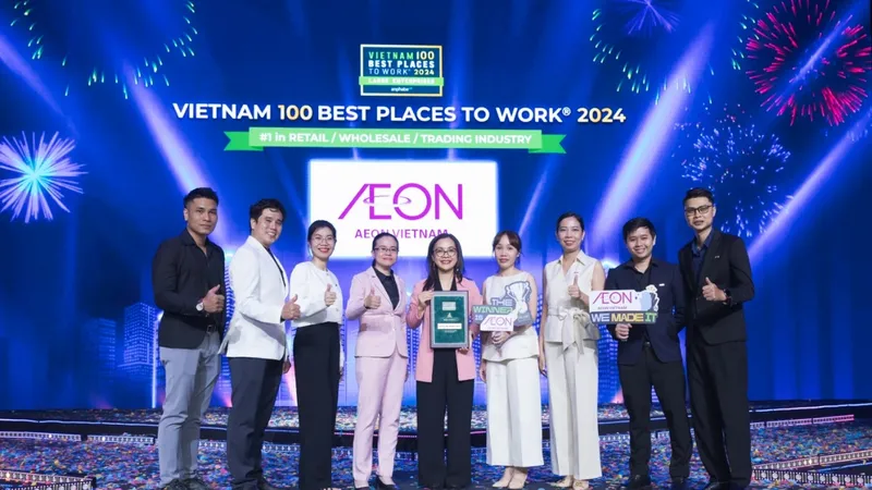 AEON Việt Nam 2 năm liên tiếp được vinh danh “Top 1 Nơi làm việc tốt nhất Việt Nam" trong ngành bán lẻ/ bán sỉ/ thương mại