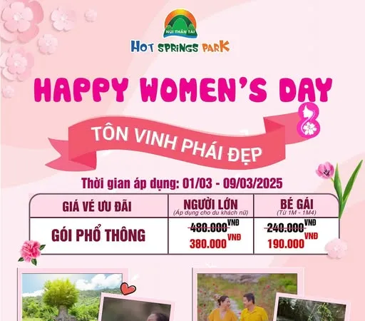 Khu du lịch Núi Thần Tài tung đặc quyền tặng phái đẹp ngày 8-3