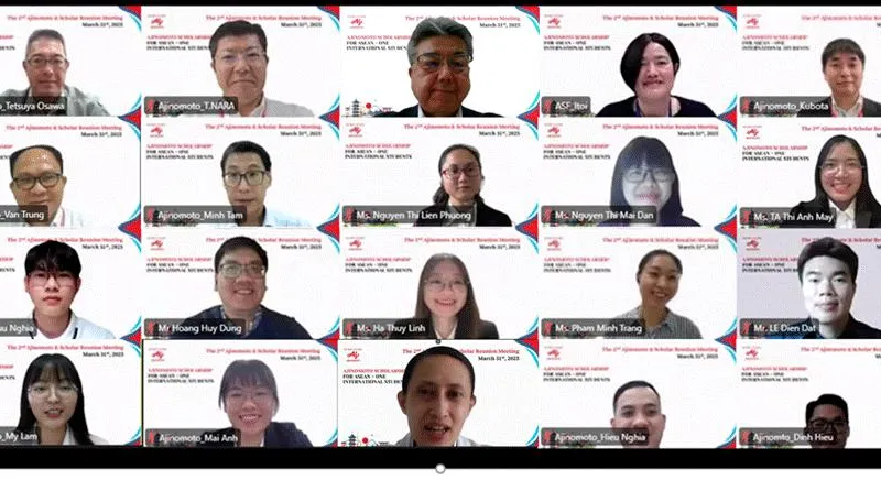 Buổi gặp gỡ kết nối dành cho các sinh viên Việt Nam nhận được “Học bổng Ajinomoto ASEAN+ONE” lần 2 được tổ chức trực tuyến
