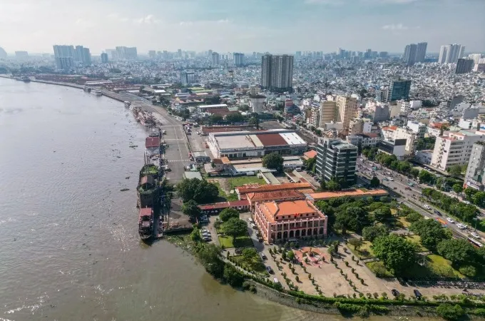 Toàn cảnh khu vực Nhà Rồng - Khánh Hội, nơi gắn liền với lịch sử thương cảng Sài Gòn và định hướng phát triển không gian văn hóa ven sông của TPHCM