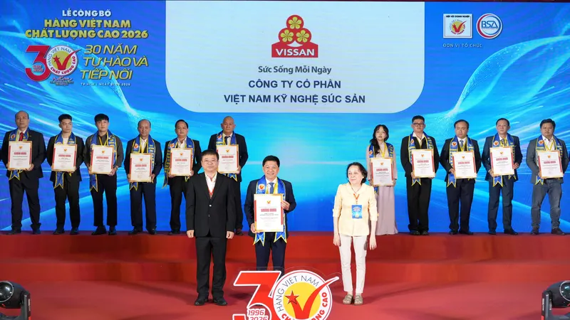 VISSAN 30 năm liên tục đạt danh hiệu Hàng Việt Nam chất lượng cao
