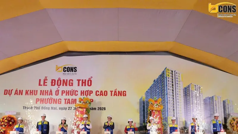 Bcons động thổ dự án Khu nhà ở phức hợp cao tầng gần 4.500 tỷ đồng