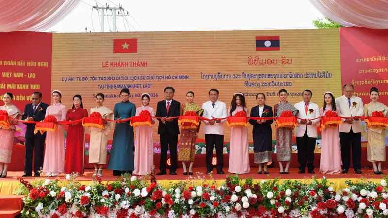 Khánh thành dự án tu bổ, tôn tạo Khu di tích lịch sử Chủ tịch Hồ Chí Minh tại tỉnh Savannakhet (Lào)
