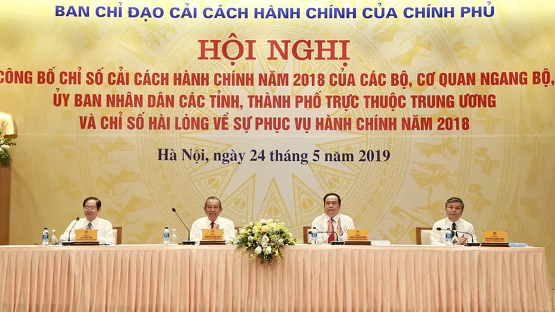 Công bố Chỉ số CCHC năm 2018 của các bộ, cơ quan ngang bộ, UBND các tỉnh, thành và chỉ số hài lòng về sự phục vụ hành chính năm 2018.