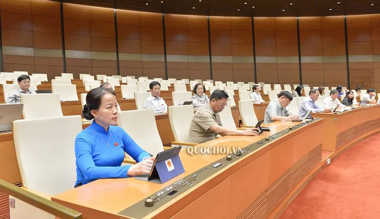 Quốc hội thảo luận trực tuyến về việc thực hiện chính sách, pháp luật về phòng, chống xâm hại trẻ em, sáng 27-5-2020. Ảnh: QUOCHOI