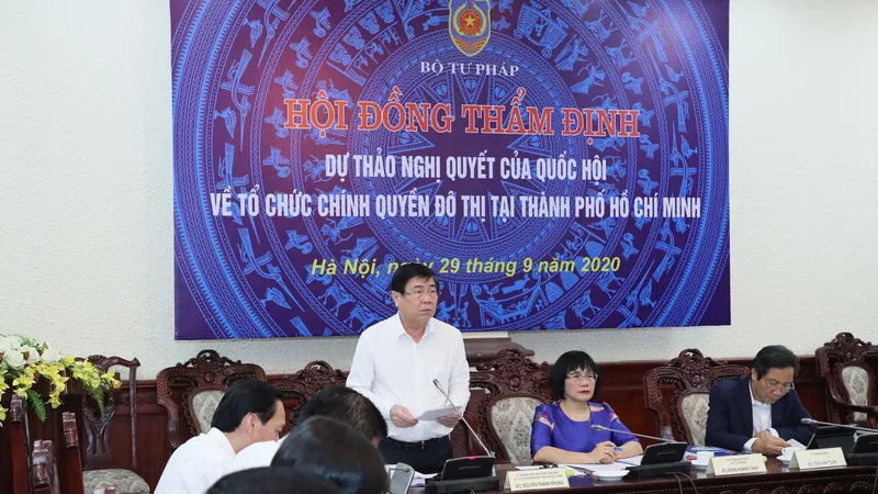 Hội nghị Hội đồng thẩm định Bộ Tư pháp về dự thảo Nghị quyết về tổ chức chính quyền đô thị tại TPHCM ​ ​