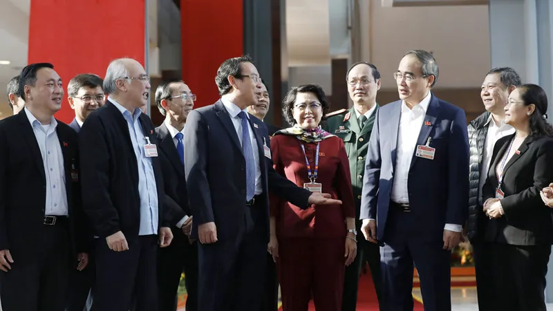Đoàn đại biểu TPHCM tại Đại hội XIII của Đảng. Ảnh: VIẾT CHUNG