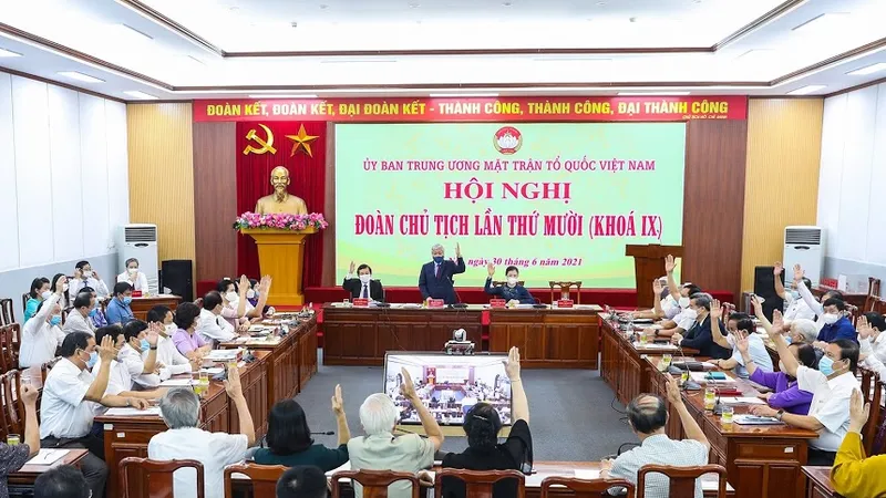 Hội nghị Đoàn Chủ tịch Ủy ban Trung ương MTTQ Việt Nam. Ảnh: VIẾT CHUNG
