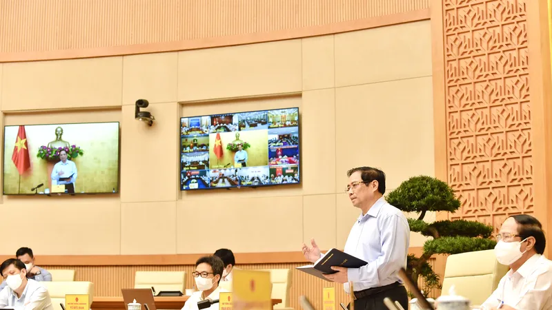 Thủ tướng Phạm Minh Chính nhấn mạnh tinh thần tận dụng “giờ vàng, ngày vàng, tuần vàng” để thực hiện các nhiệm vụ hiệu quả hơn. Ảnh: VIẾT CHUNG