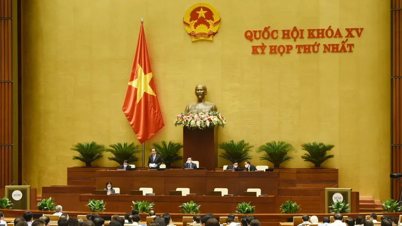 Kỳ họp thứ nhất, Quốc hội khóa XV. Ảnh: QUANG PHÚC
