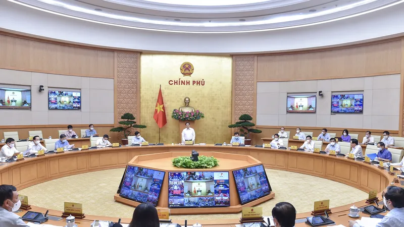 Thủ tướng Phạm Minh Chính chủ trì họp Chính phủ. Ảnh: VIẾT CHUNG