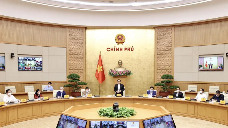 Thủ tướng Phạm Minh Chính, Trưởng Ban chỉ đạo quốc gia phòng chống dịch Covid-19 chủ trì cuộc họp về phòng chống dịch