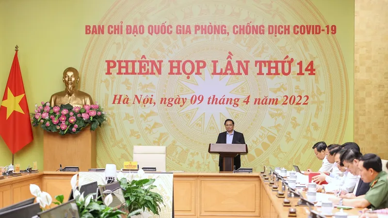  Ban chỉ đạo quốc gia phòng chống dịch Covid-19 họp dưới sự chủ trì của Thủ tướng Chính phủ. Ảnh; VIẾT CHUNG