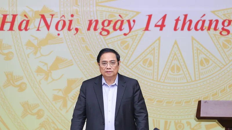 Thủ tướng Phạm Minh Chính phát biểu tại phiên họp. Ảnh: VIẾT CHUNG