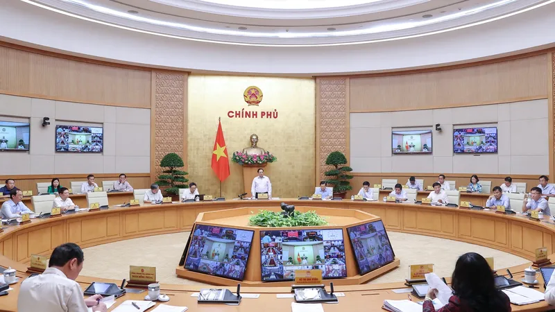 Thủ tướng Phạm Minh Chính chủ trì họp Chính phủ. ẢNH: VIẾT CHUNG