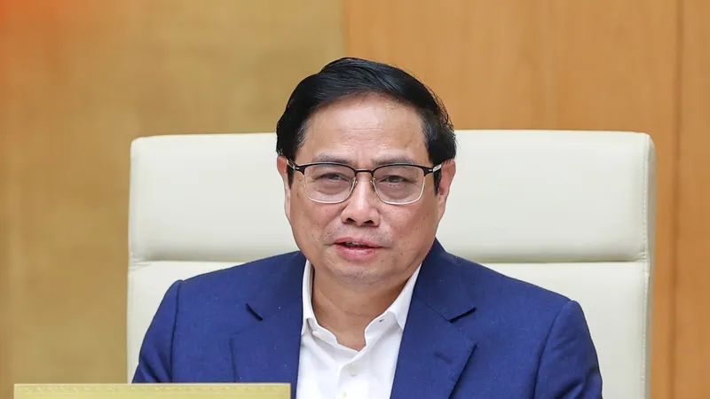 Thủ tướng Phạm Minh Chính phát biểu tại phiên họp Chính phủ chuyên đề xây dựng pháp luật tháng 12. Ảnh: VIẾT CHUNG