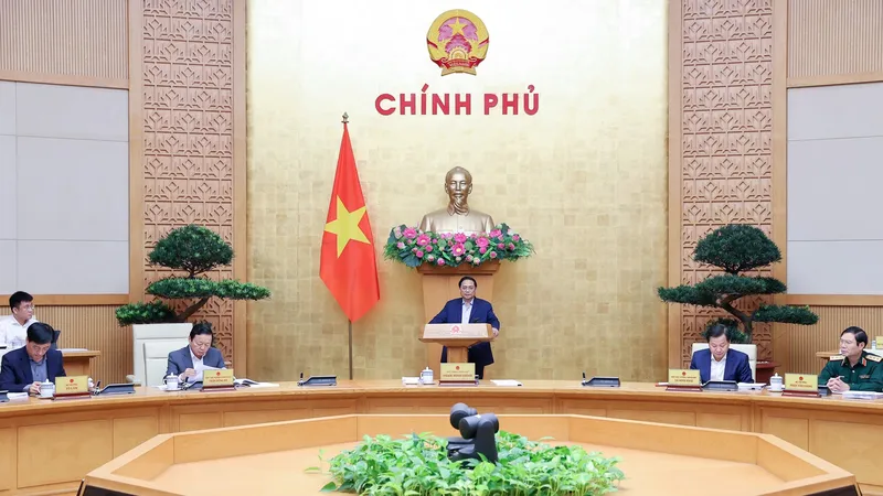  Phiên họp Chính phủ chuyên đề xây dựng pháp luật tháng 4 năm 2023. Ảnh: VIẾT CHUNG