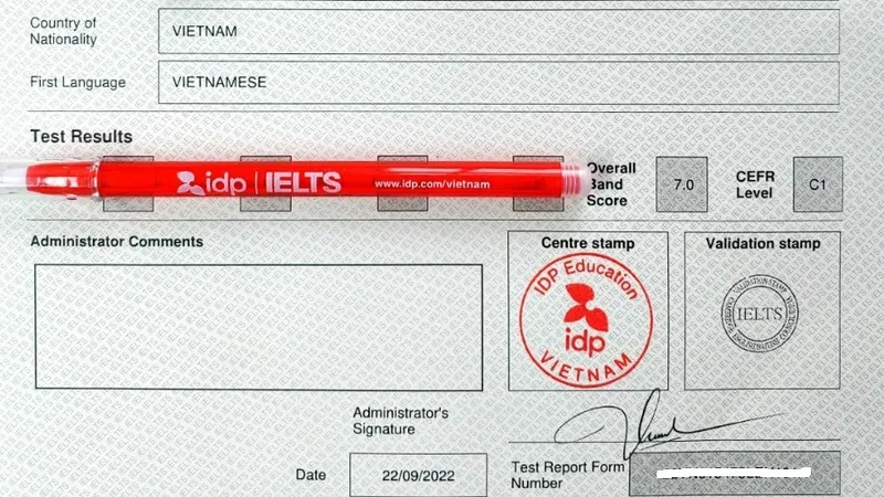 Chứng chỉ IELTS cấp sau ngày 10-9-2022 vẫn được dùng để xét miễn thi bài thi ngoại ngữ 