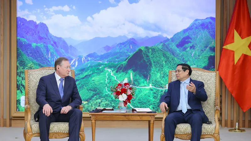 Thủ tướng Phạm Minh Chính tiếp ông Kudryashov Sergei Ivanovich, Tổng Giám đốc Công ty Zarubezhneft của Liên bang Nga