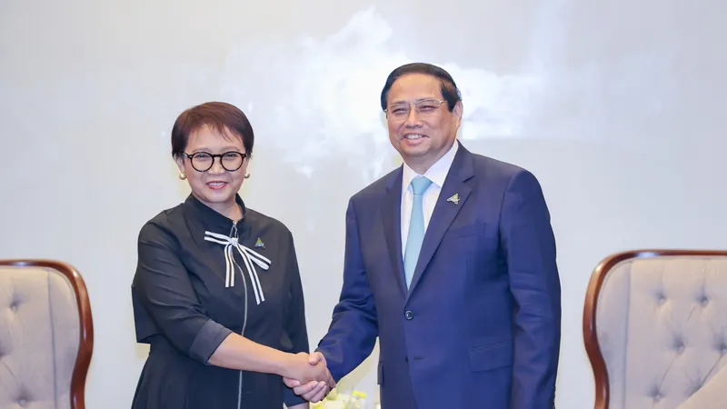 Thủ tướng Phạm Minh Chính tiếp Bộ trưởng Bộ Ngoại giao Indonesia Retno Marsudi, Ảnh: VIẾT CHUNG