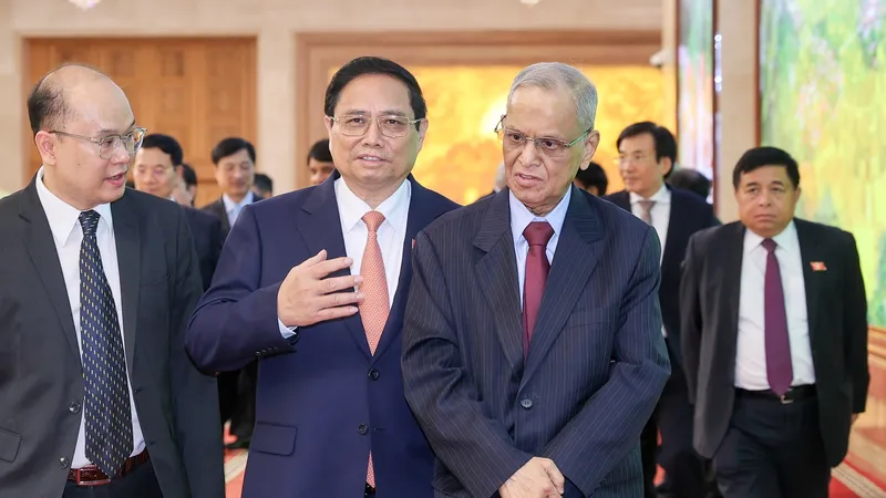 Thủ tướng Phạm Minh Chính tiếp tỷ phú sáng lập Tập đoàn Infosys (Ấn Độ)