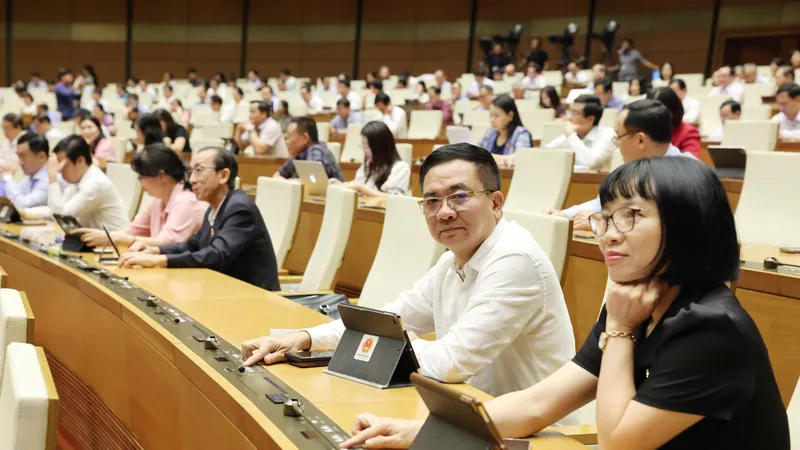 Các đại biểu dự họp Quốc hội chiều 8-6. Ảnh: QUANG PHÚC