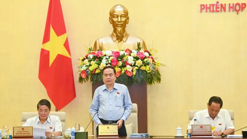 Chủ tịch Quốc hội Trần Thanh Mẫn phát biểu khai mạc phiên họp thứ 36 của UBTVQH. Ảnh: VIẾT CHUNG
