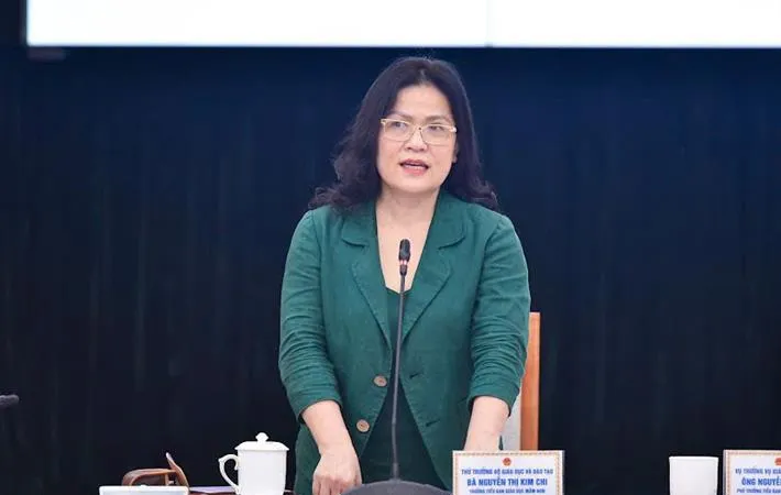 Thứ trưởng Bộ GD-ĐT Nguyễn Thị Kim Chi phát biểu tại hội thảo