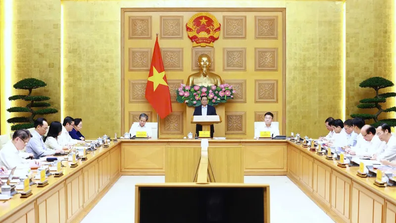 Thủ tướng Phạm Minh Chính chủ trì và phát biểu tại phiên họp của Ủy ban quốc gia đổi mới GD-ĐT giai đoạn 2023-2026. Ảnh: VIẾT CHUNG